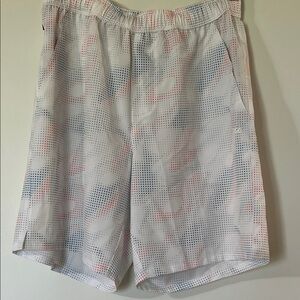 DSG White and Red Patterned Athletic Shorts